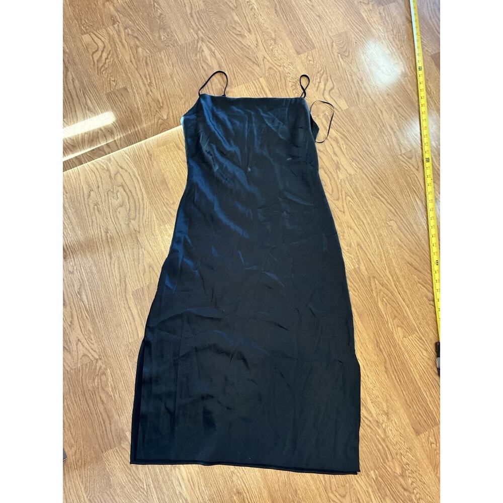 Express Black Slip Dress Long Sateen Medium